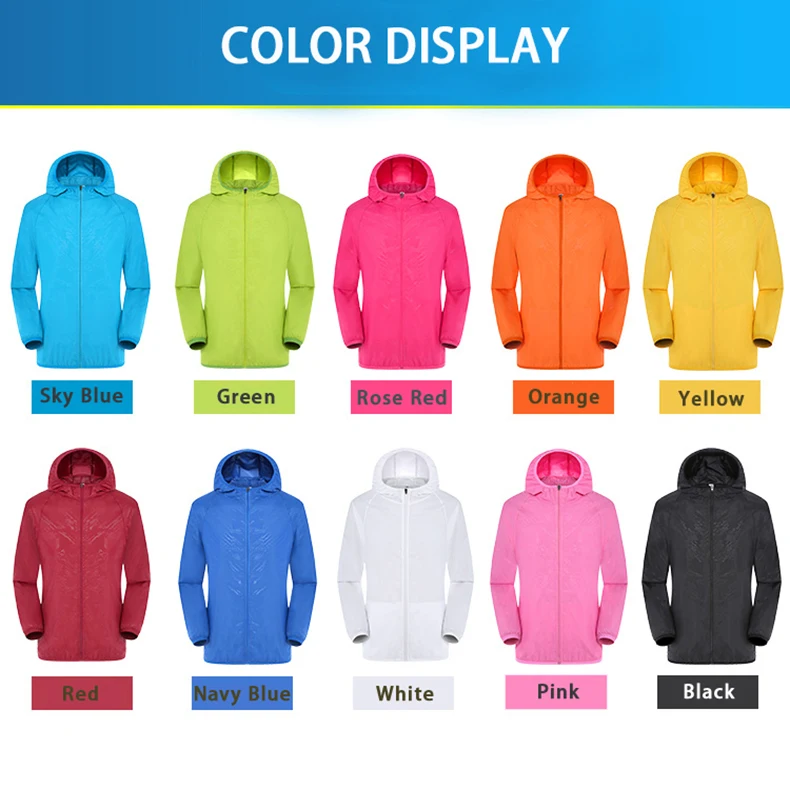 LNGXO Herren Damen Wanderjacke Unisex Wasserdicht Schnell trocknend Camping Windjacke Outdoor Trekking Klettern Regenmantel Anti-UV-Kleidung – Detail 16