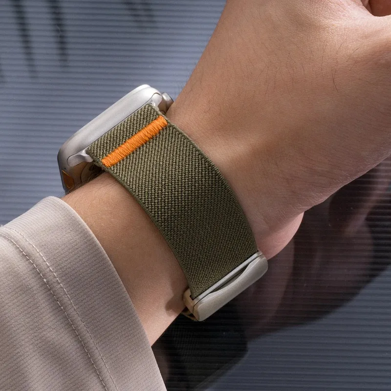 حزام نايلون لسلسلة ساعات أبل 10 46 ملم 42 ملم 45 ملم 41 44 40 سوار ناعم مشبك مغناطيسي لساعة IWatch Ultra 49 ملم 9 7 8 6 54 حزام