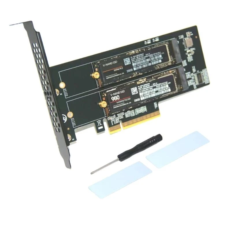 

31ba rupgeds два m.2 nvme m слот ключа PCIe Card Card для вычислений