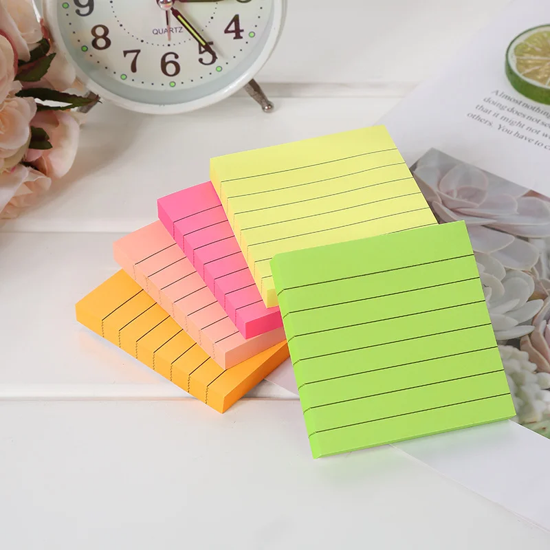 

Colorful fluorescent stickers, 5 packs of self-adhesive notebooks, suitable for school, office, and daily use