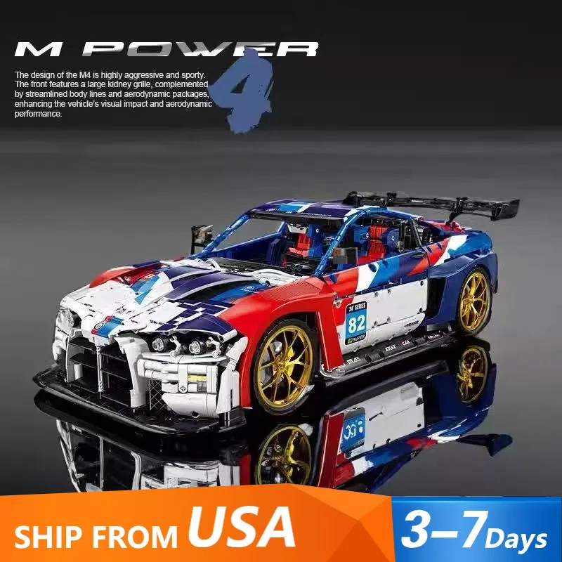 4556 قطعة MOC التقنية M4 Supercar اللبنات مجموعة 1:8 الكلاسيكية سيارة رياضية نموذج الطوب لتقوم بها بنفسك تجميع اللعب هدية للبالغين والأطفال
