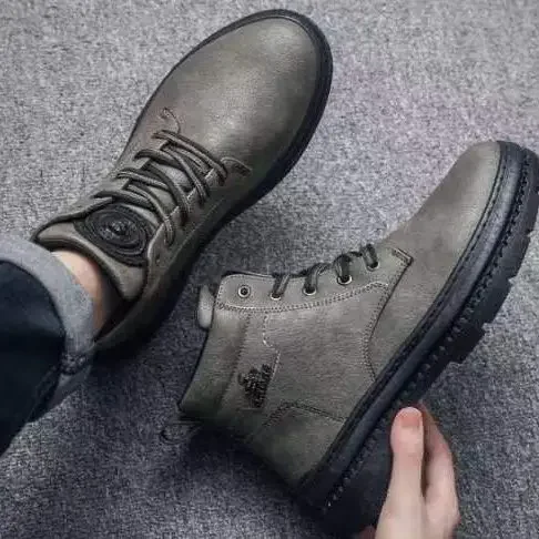 Male Shoes With Zip Casual High Cut Men\'s Boots Low Price Sale Original Deals Footwear Trendy 2025 Quality Offer In Promotion