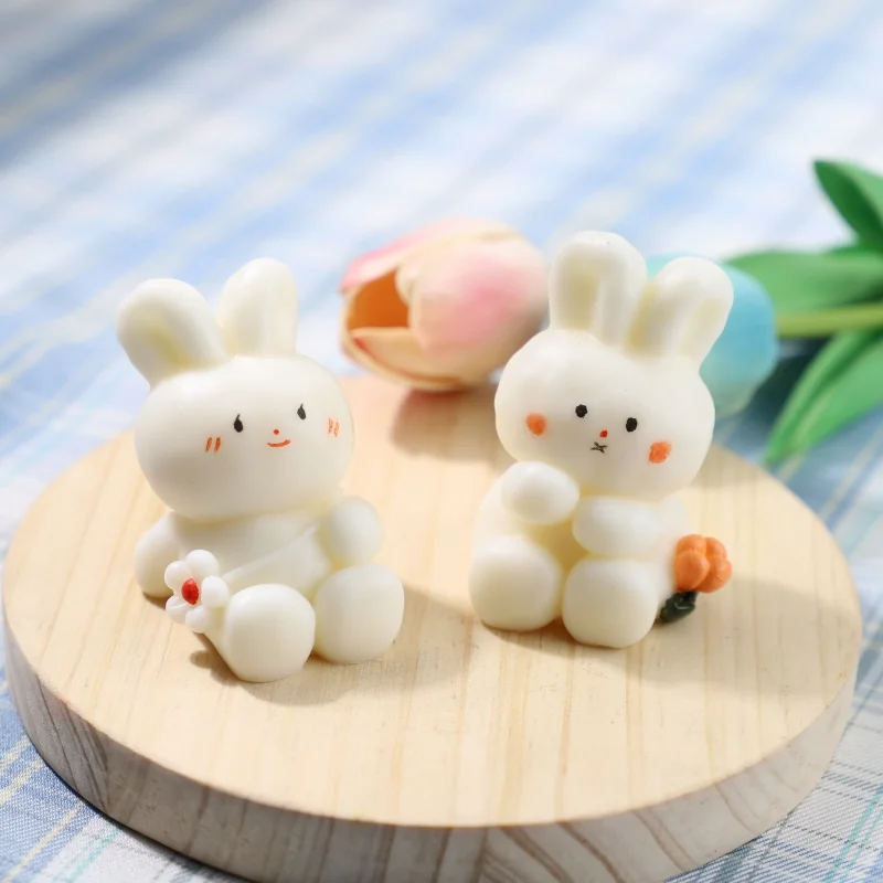 Easter Bunny Silicone Candle Mold Rabbit Animal Handmade Soap Chocolate Baking Mould Home Decor Gifts Easter Funky Wax Mould