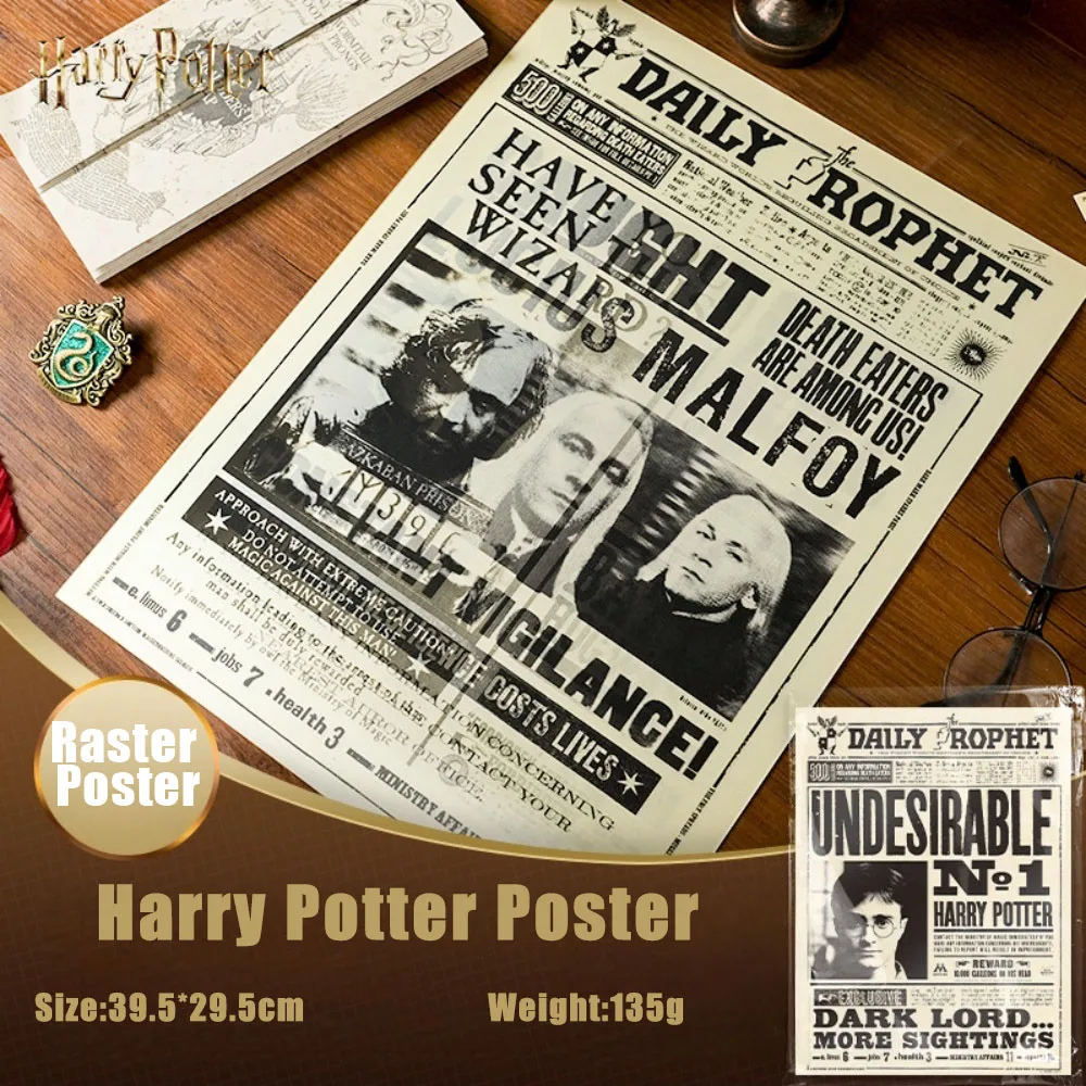 Póster de Harry Potter genuino, arte de pared impreso, personajes de películas, hogar, sala de estar, Bar, decoración estética, juguetes, regalos