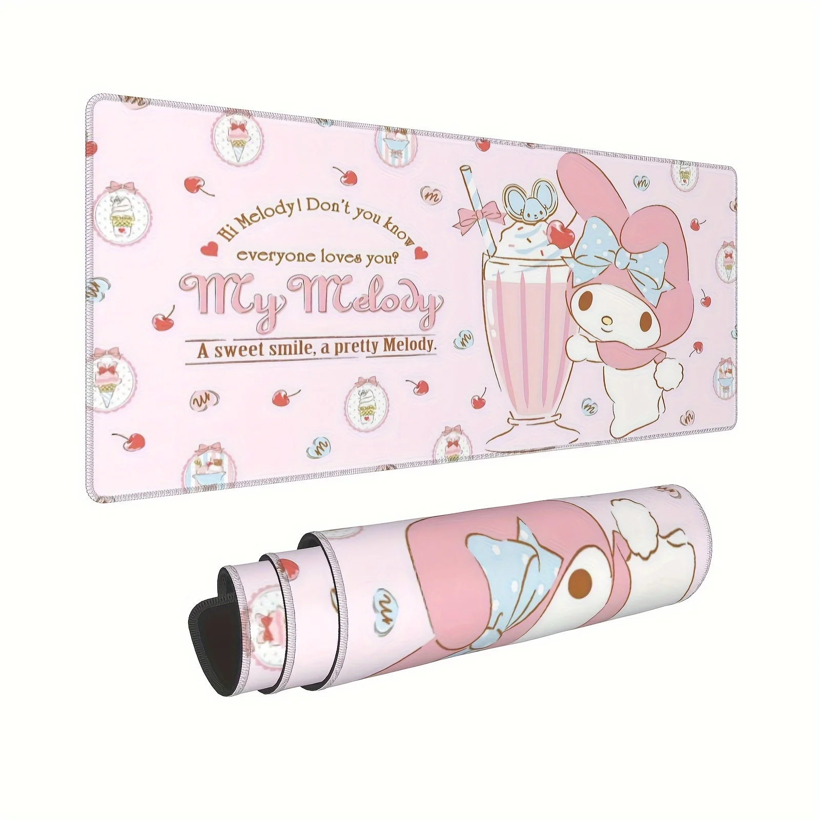 

1 Piece Officially Licensed By Sanrio Oversized Rubber Keyboard Mouse Pad Cartoon Dust-proof Desk Mat Study Desk Mat Game Desk M