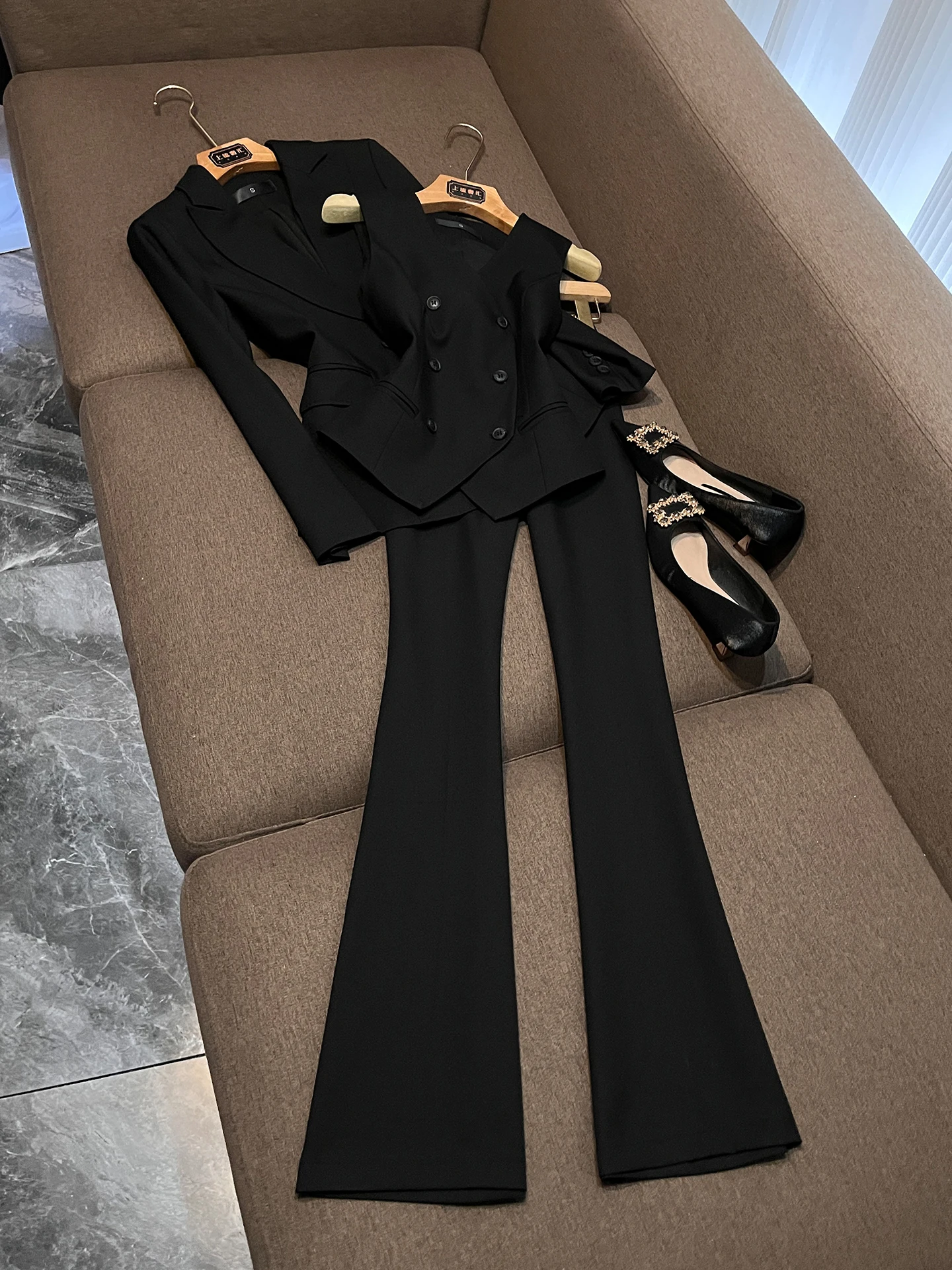 

Ele Profional Women's Suit Set Managerial Workwear Spring Autumn High Quali Faionable Managerial Vest Z835