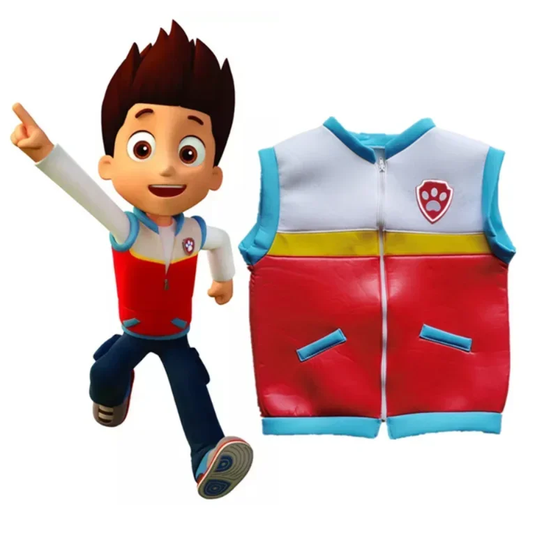 Paw Patrol Boys Clothes Vest Clip Jacket Cosplay Anime Figure Ryder Halloween Party Role-Playing Costume for Children Gifts