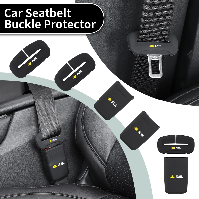 Car Seat Belt Buckle Cover Silicone Belt Protector Case Clip Accessories For Renault Koleos Megane Espace Kadjar Duster Symbol S