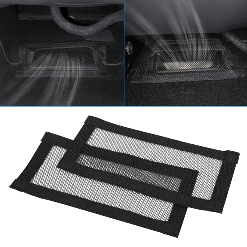 2PCS Car Styling Interior Modification Accessories Air Outlet Cover For Model 3 Y Under Seat Anti-Blocking Dust Protective Net