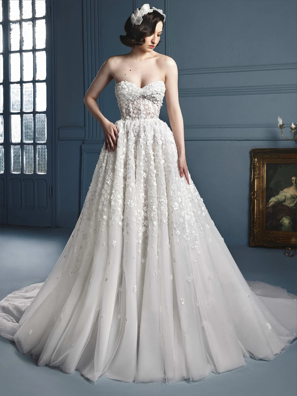 Personalizado encantador branco organza vestido de casamento sexy querida sem mangas vestidos de noiva macio a linha tribunal trem novia