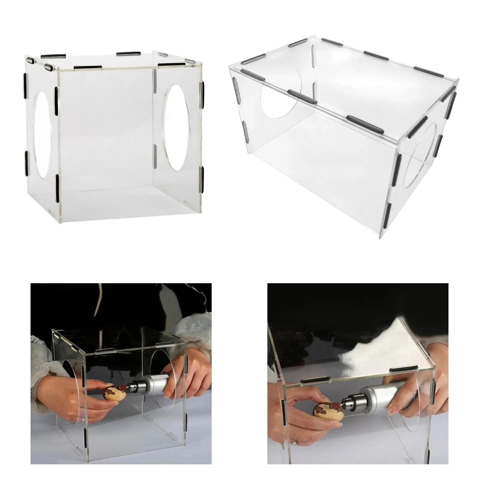 Transparent Acrylic Buffing Dust Hood Enclosure Grinding Cover Case for DIY Table Polishing and Safety - view 6