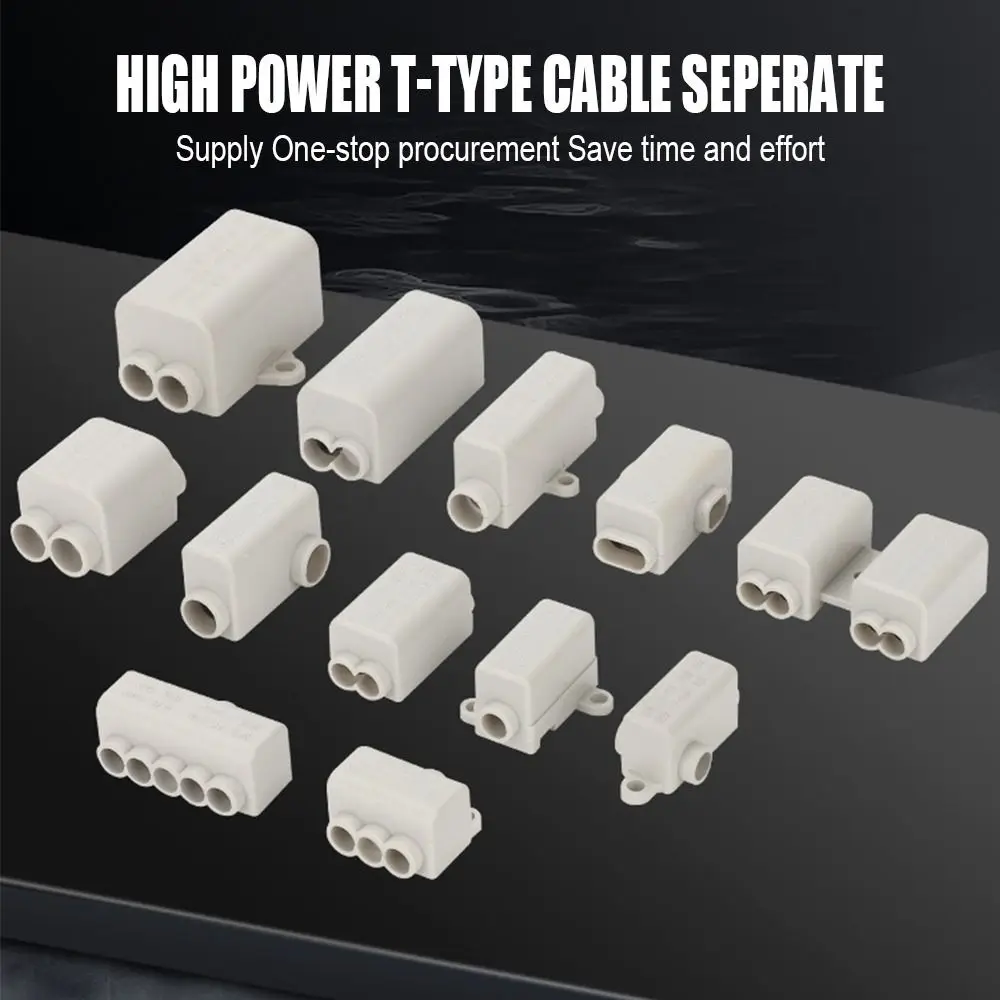Box Terminal Block Locking Quick Crimp T-type Wiring Terminal Block High Power Branch Terminal Quick Wire Connector Terminal