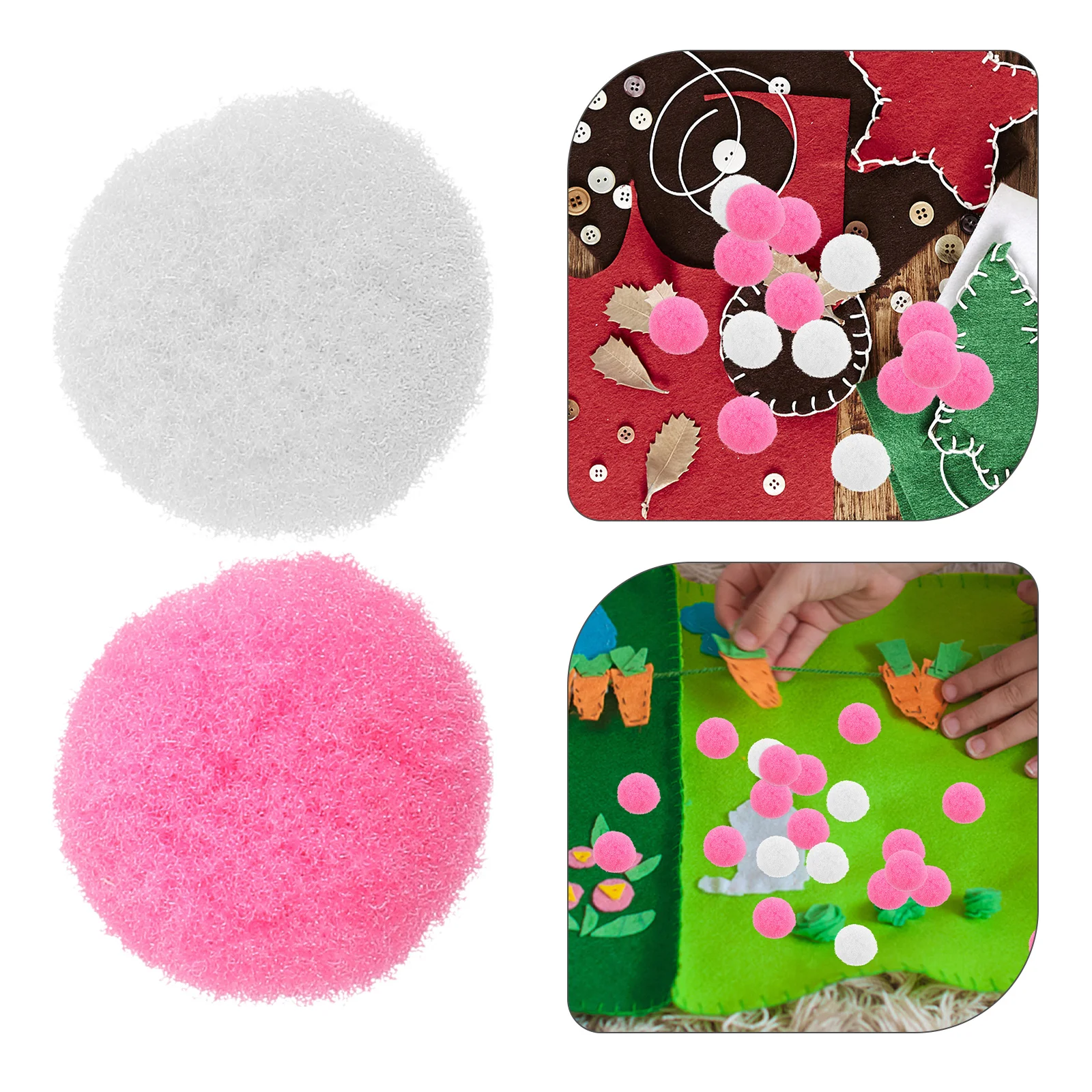 200 Pcs Making Pom Poms Mini Hair Clips Colorful Fluffy Balls Plush DIY Clothing