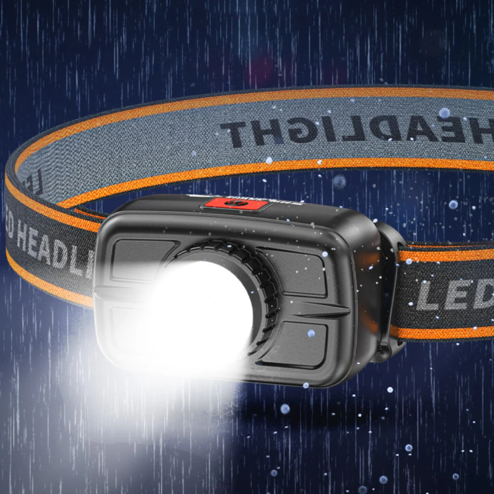 Rechargeable LED Waterproof Headlamp with Adjustable Brightness Levels and Comfortable Strap for Fishing Hiking