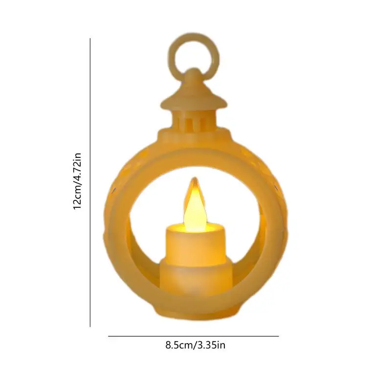 Lentera lilin dekoratif dalam ruangan, lampu lilin elektronik, lentera gantung bulat dengan LED tanpa api untuk ruang tamu