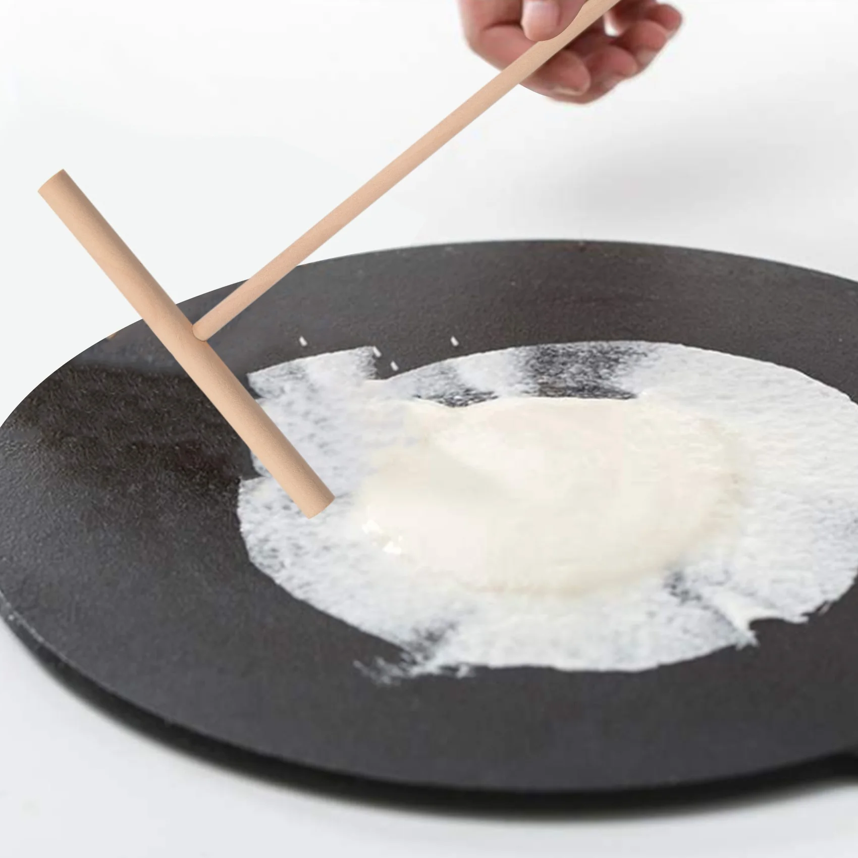 Practial T Shape Crepe Maker Pancake Batter Wooden Spreader Stick Home Kitchen Tool Kit DIY Use-A21R