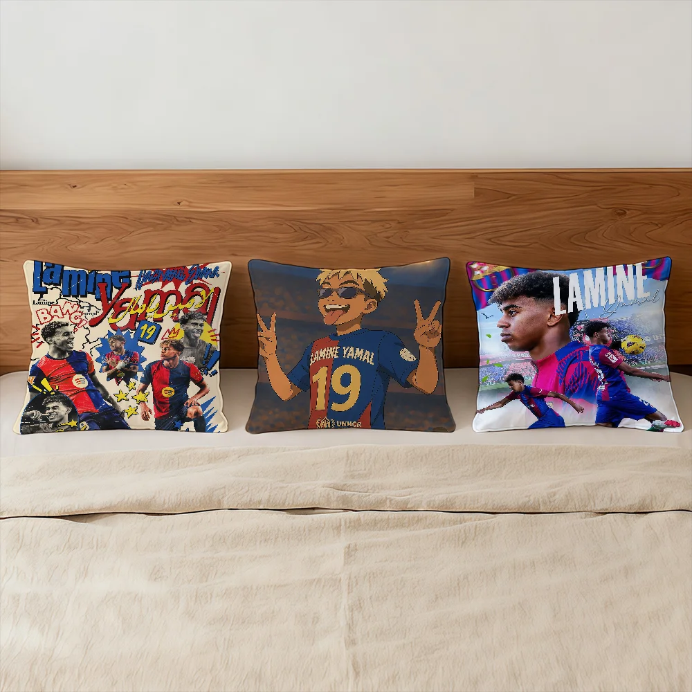 Y-YamalS-ES Football ZMLS L-LamineS-ES Cushion Cover Cushion Cover Outdoor Sofa Decorative Square Living Room Bedroom Sofa Car