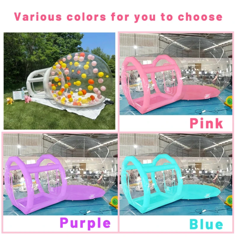 Bubble House Inflatable Bubble Tent,PVC Bubble House with Blower Kids Party Clear Dome Balloon Garden Tent Pink/Purple/Blue