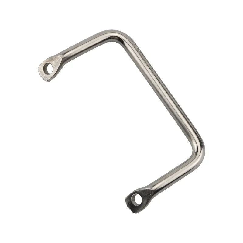 (Multiple Packs) Round Steel Bent Angle Side Mounted Handle Stainless Steel  Industrial Equipment Handle