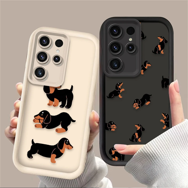 Dachshunds Pattern Phone Case For Samsung Galaxy S24 S23 S25 Ultra S22 S21 Plus FE A56 A36 A26 A16 A06 A15 A25 A35 A55 5G Cover