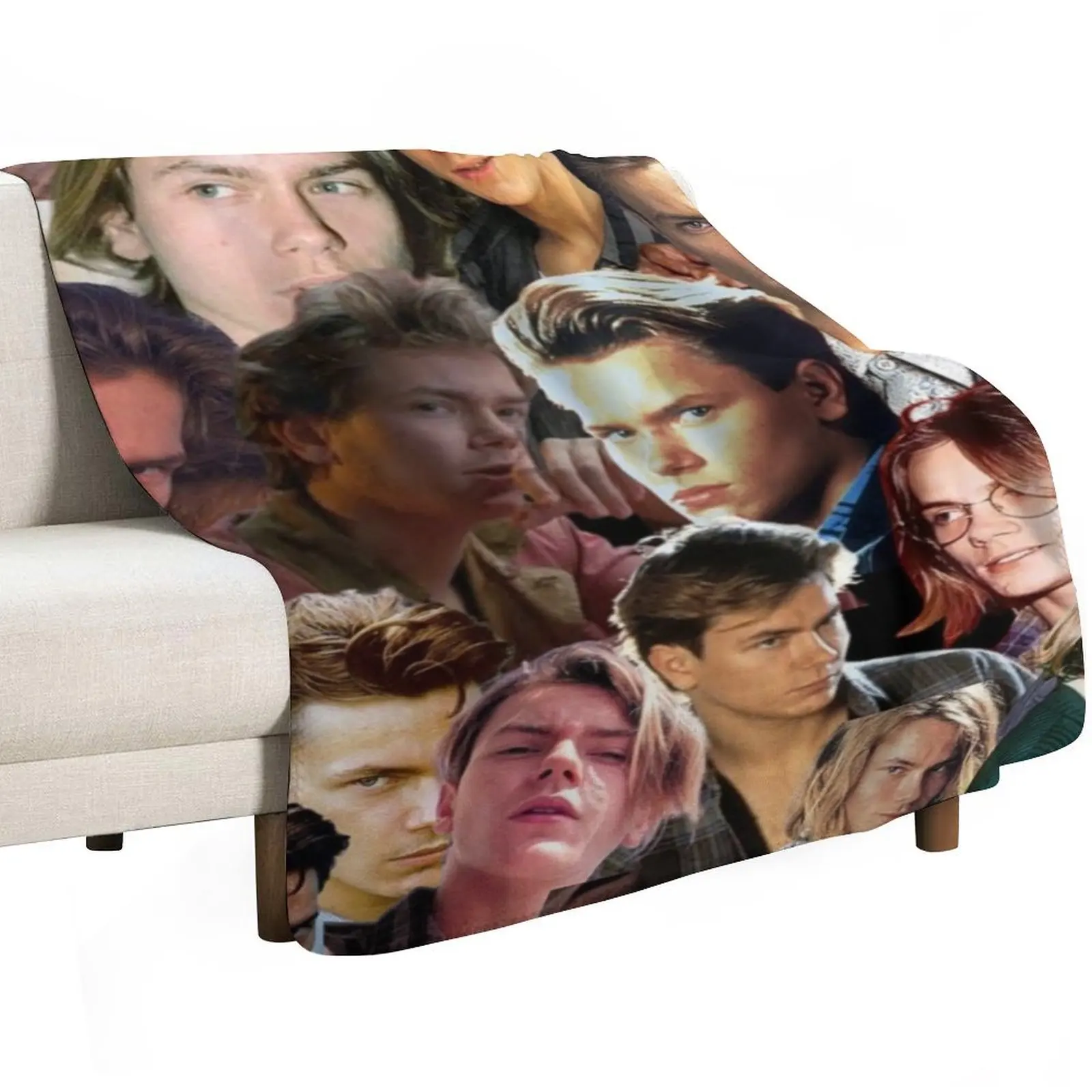 river phoenix photo collage Throw Blanket Retros Sofas Nap blankets and throws Plaid on the sofa Blankets