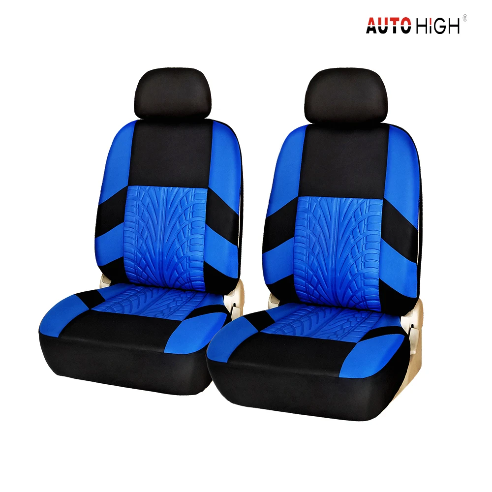 AUTO HIGH Universal Car Seat Cover Embroidery Fit Most Cars Truck SUV Van Front Protector Polyester Multiple Colors - 2PCS