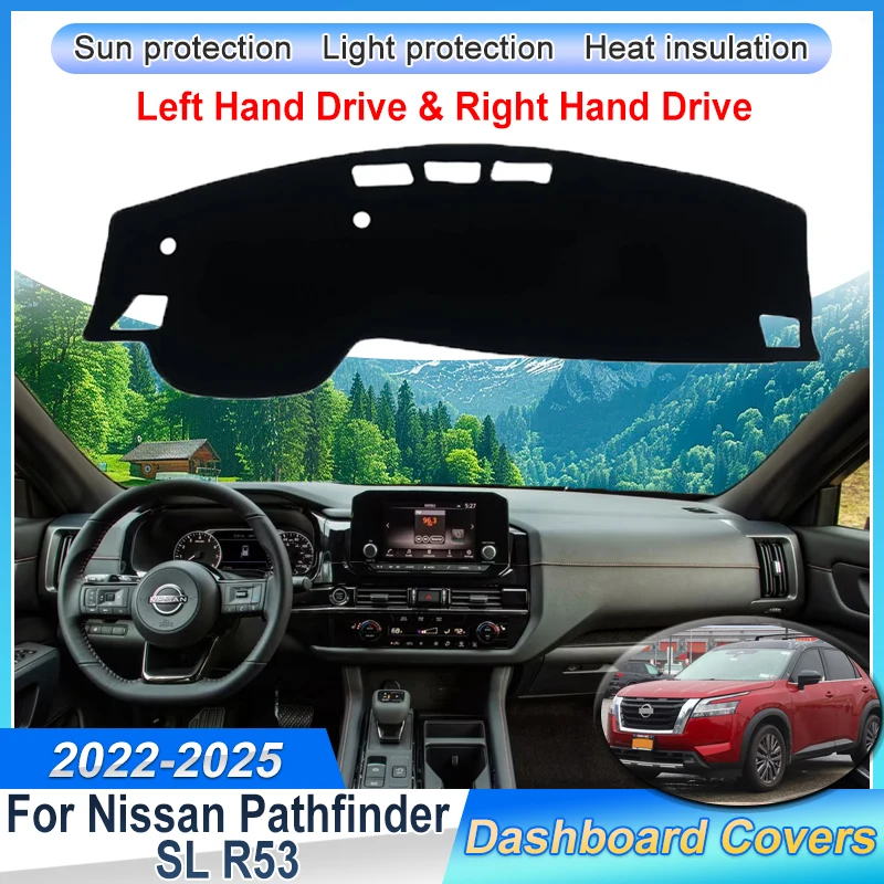 

Car Dashboard Rug Cover For Nissan Pathfinder SL R53 2022 2023 2024 2025 Dash Mat Sun Shade Carpet Light-Proof Pad Accessories