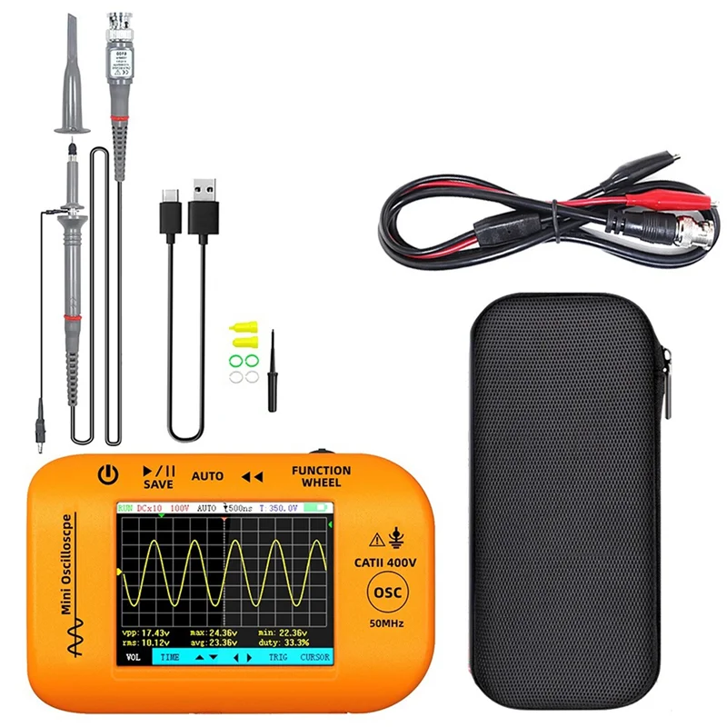 A84X-OT4 2-In-1 Handheld Mini Digital Oscilloscope Signal Generator 50Mhz Bandwidth Multi-Function 200Msa/S