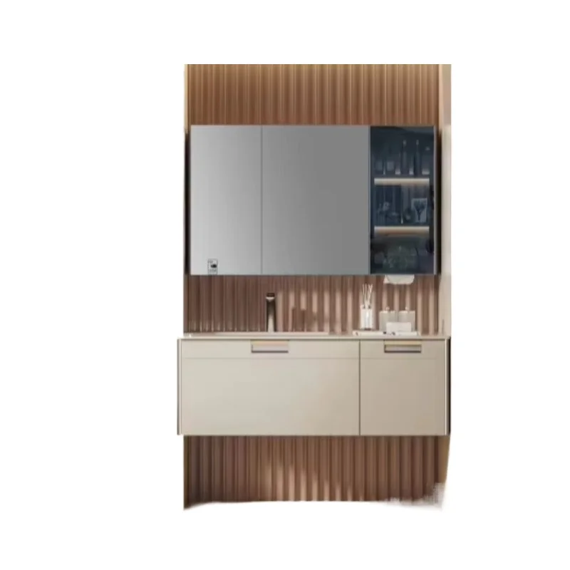 

Modern luxury wall-mounted bathroom vanity with sink Large capacity furniture Hotel or villa Elegant bathroom vanity