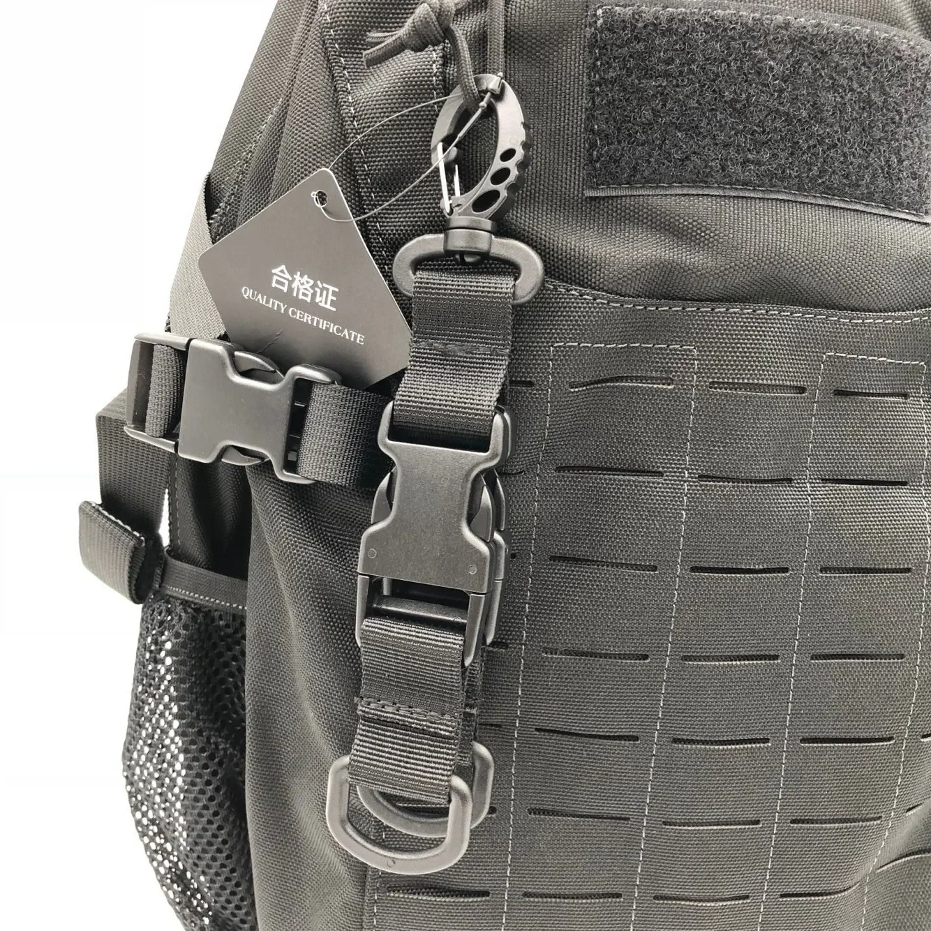 2PCS Tactical Gear Clip Quick Release Keychain Backpack Haning Buckle Hook Nylon Webbing Molle Buckle Holder for Climbing Hiking