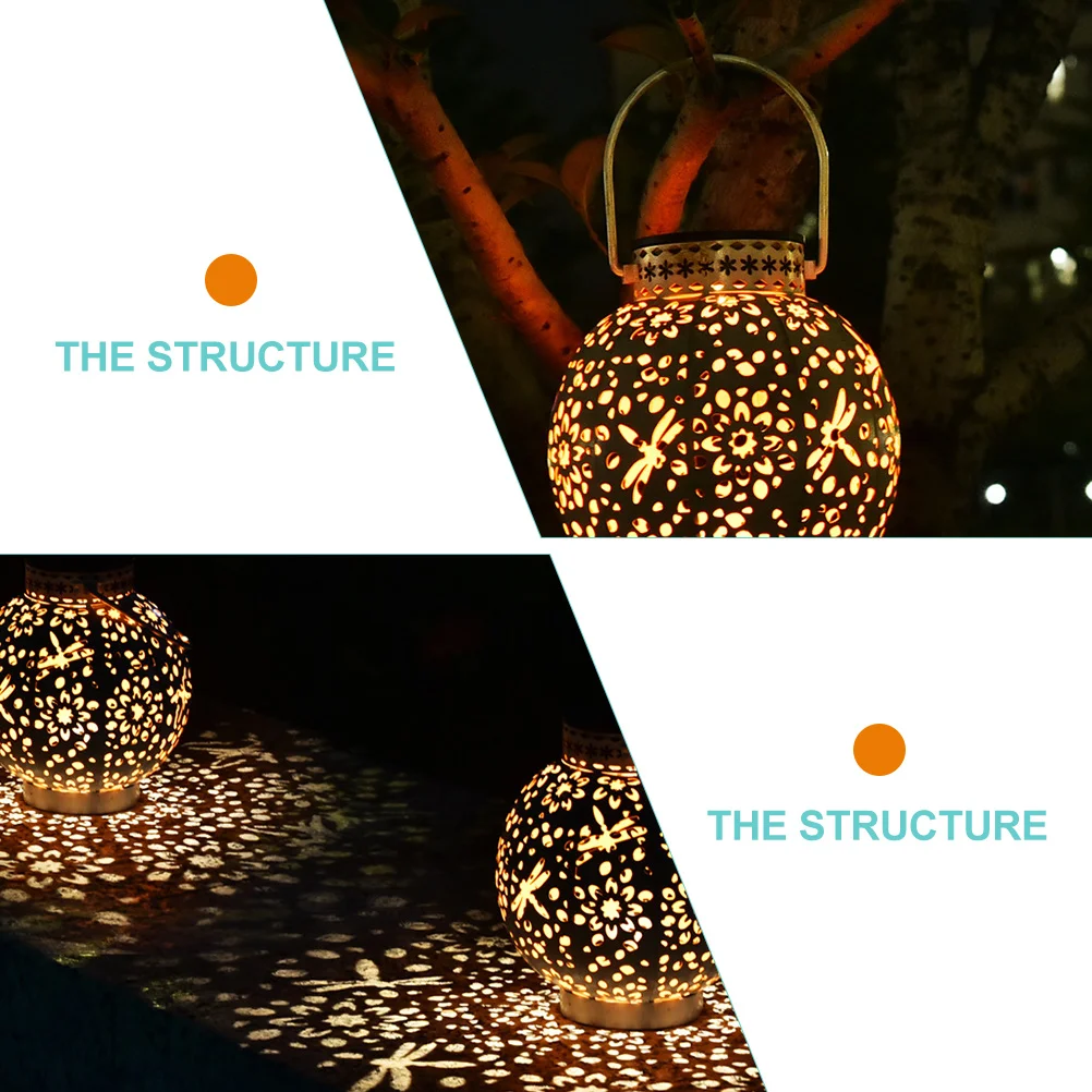 

Landscape Light Outdoor Garden Lanterns Wrought Iron Dragonfly Design Solar Powered Decorative Lights for Patio Yard Deck Solar