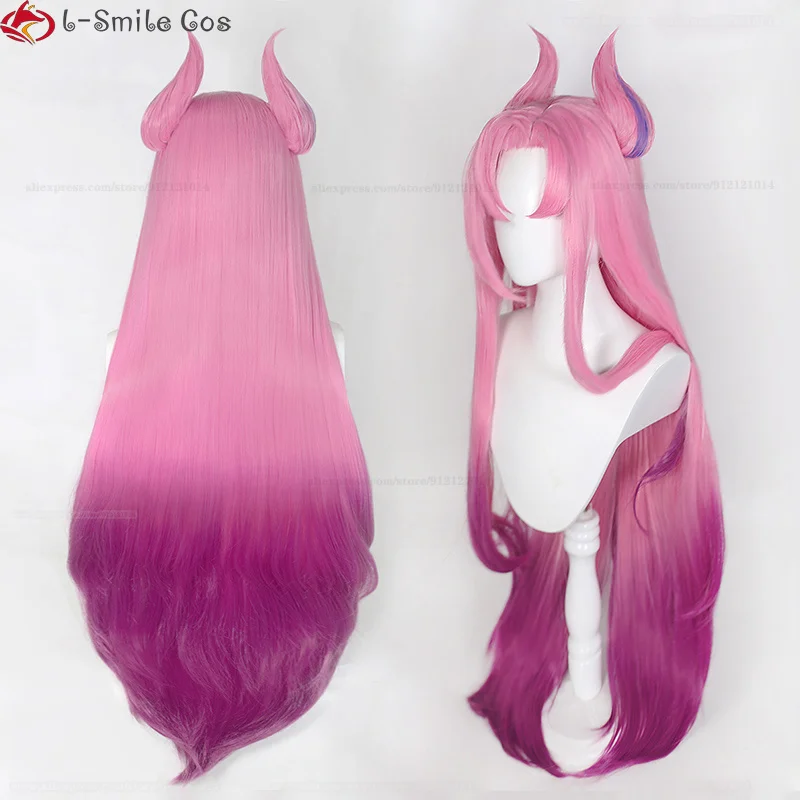 Game LOL Cosplay Star Guardian Kaisa Wig Cosplay Pink Long Ponytail Heat Resistant Hair Cute Star Guardian Kaisa Wigs + Wig Cap