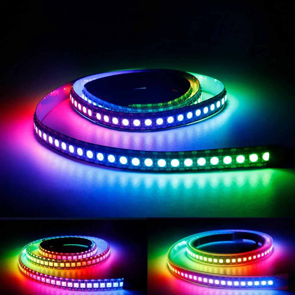 Imagem -06 - Fita Led Inteligente Luz Individual 15m Dc5v 12v Ws2811 Ws2812b Ws2813 Ws2815 5050rgb 30 60 144 m