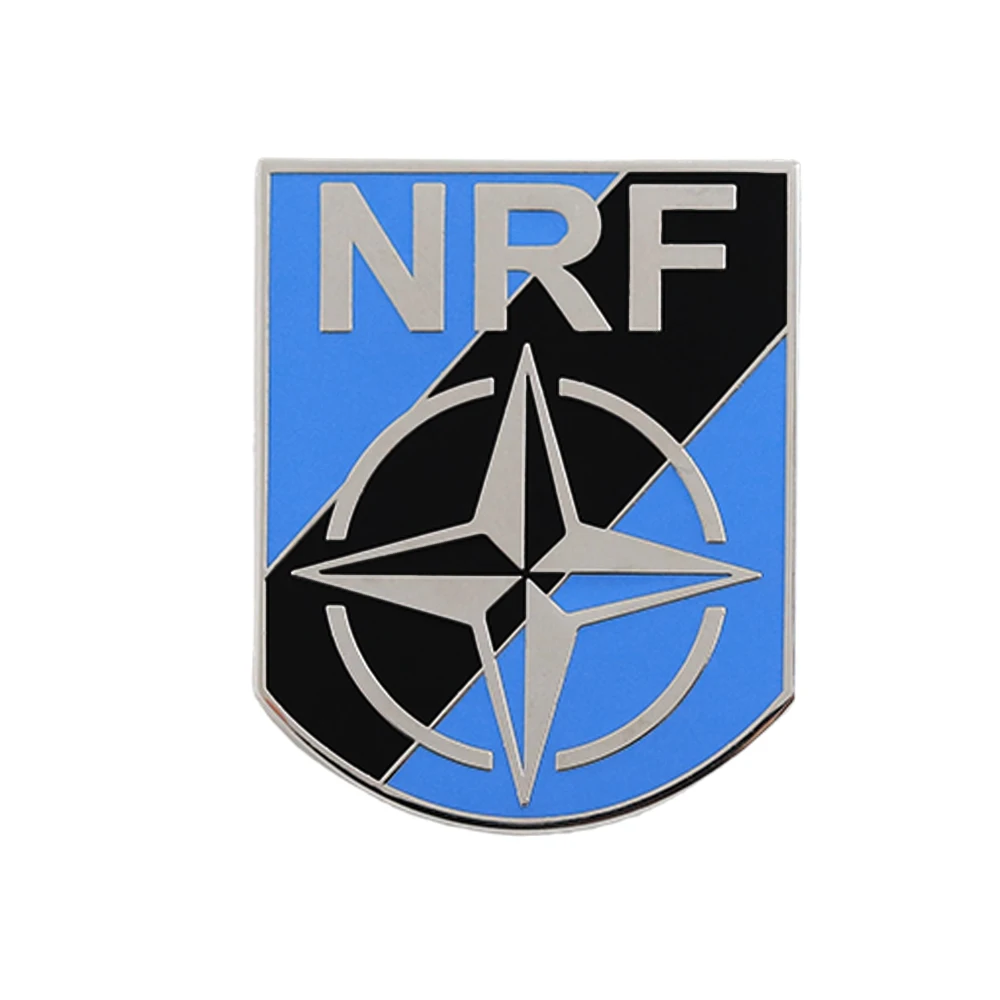 NATO Response Force NRF Enamel Pin Blue Black Star Shield Military Badge Military Cultural Enthusiasts Collect Pins Decoration