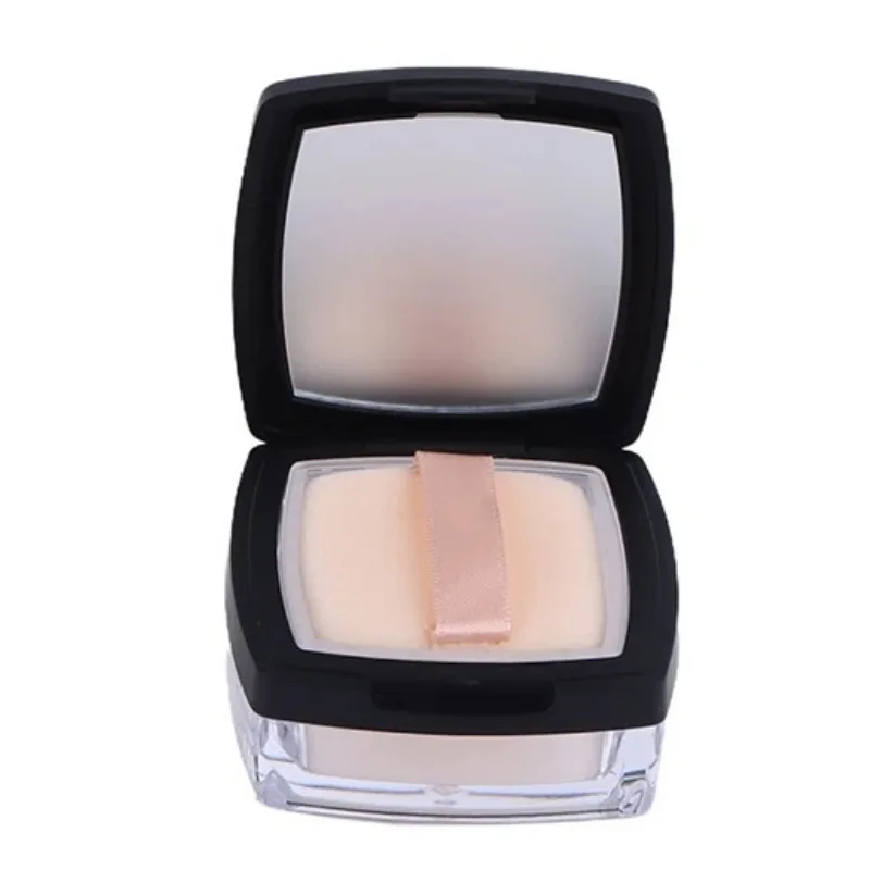 1pc 5g Barattolo di plastica allentato con setaccio Contenitore cosmetico vuoto Tappo nero opaco Trucco Scatole allentate portatili compatte Strumento per il trucco