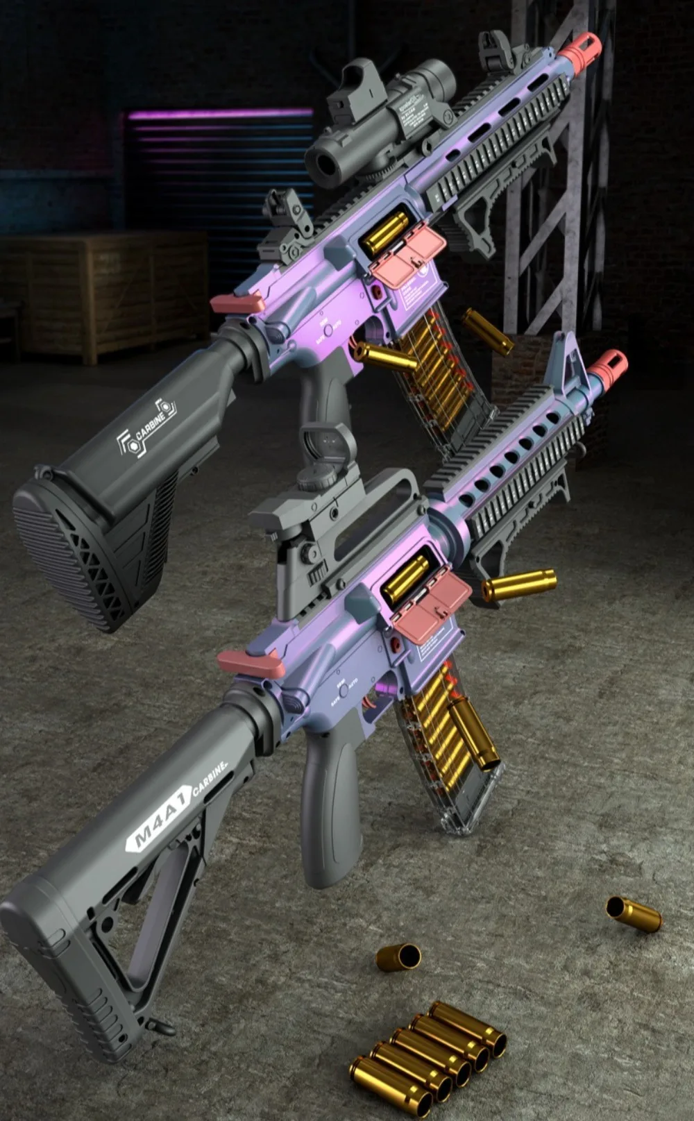 M4A1/M416 Electric Continuous Firing Shell Throwing Soft Bullet Toy Gun Assault Rifle Outdoor Shooting Games Christmas Gift