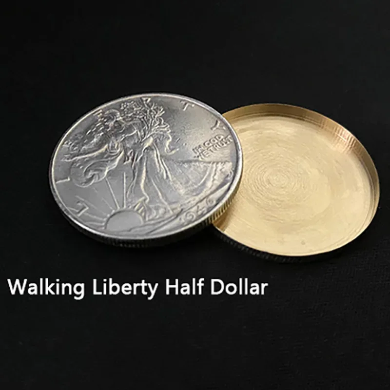 1pc Expanded Shell Walking Liberty Half Doll-ar (Tail) Magic Tricks Coin Appear Vanish Magia Accessory Close Up Illusion Gimmick