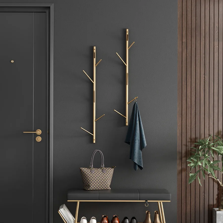 Entry Way Coat Rack Tree Branch Metal Modern Eall Mount Coat Rack Corner Hang Door Branch Accessories Adjustable Colgador Shelf