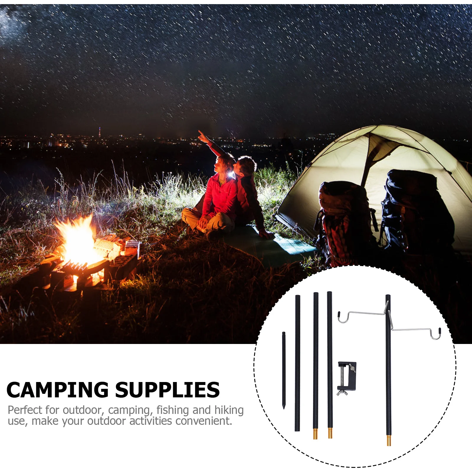 

1 комплект, складная настольная подставка для лампы из алюминиевого сплава, портативная подставка для кемпингового светильника, многофункциональный держатель для фонаря для походов на открытом воздухе