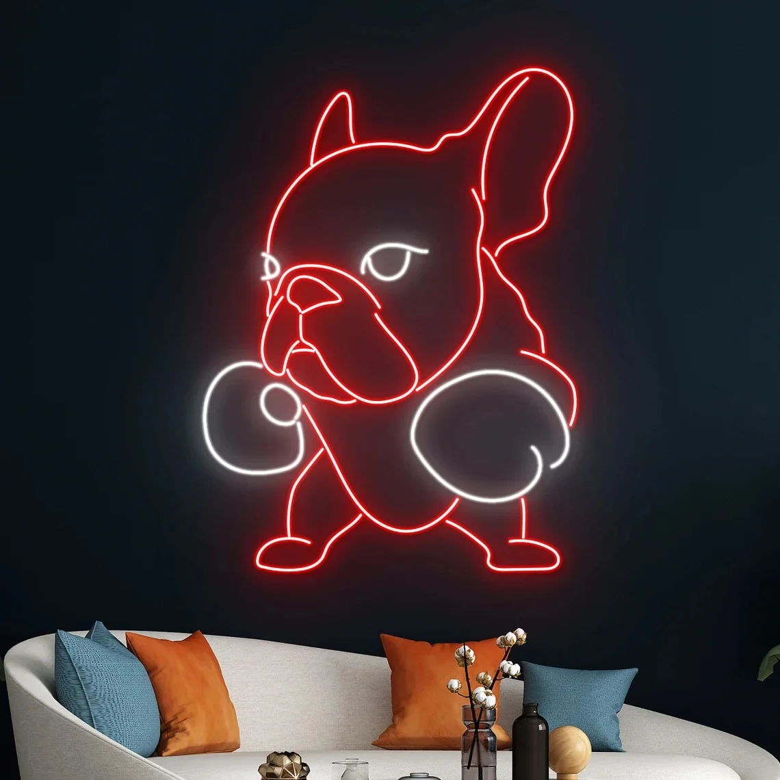 

Bulldog Boxing Neon Sign Bulldog Boxer Led Light Boxing Bull Dog Led Sign Bull Dog Neon Light Game Room Wall Decor Neon Sign