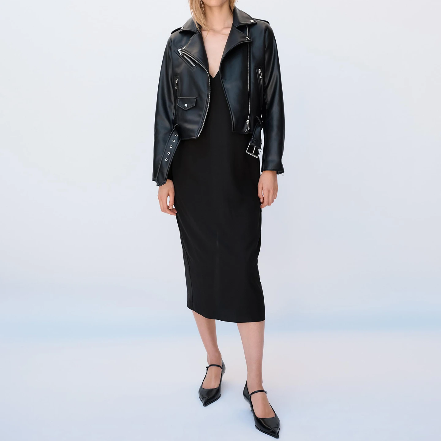 Z المرأة Faion Personali PU السائق Sle الجلود Jaet 2025 جديد الخريف الوقوف صالح طويل Sve سستة معطف #2