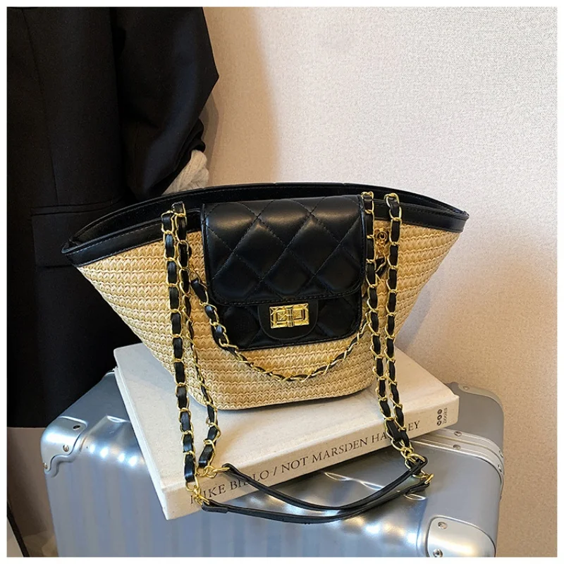 High end fashion minimalist designer women's shoulder bag luxurious leather large capacity elegant handbag minimalist casual