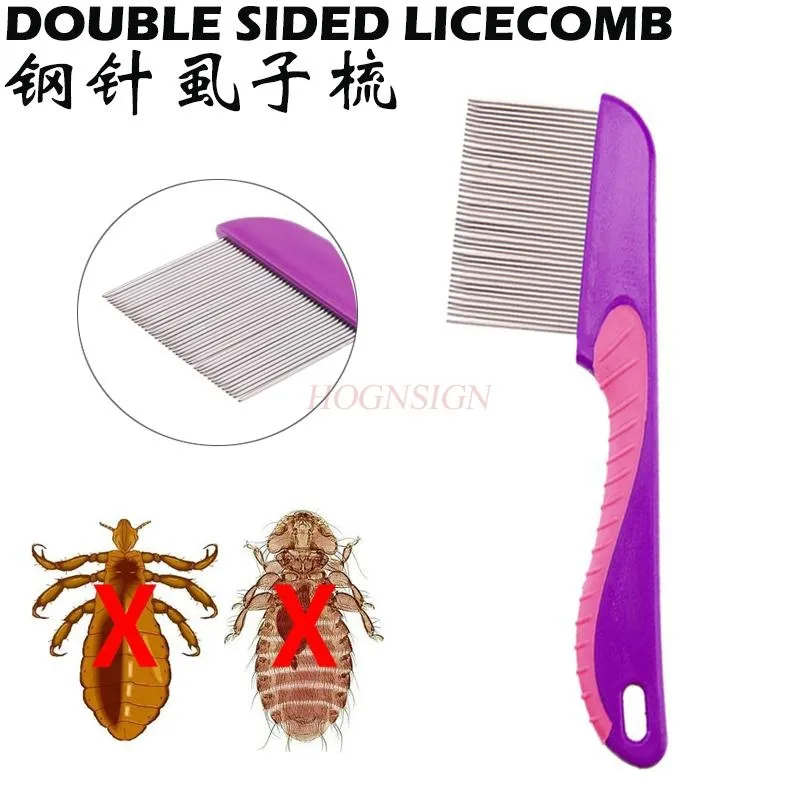 

head lice remover hair Comb Stainless Steel Head Hair Lice Comb Metal Fine Toothed Flea Flee With Handle Hairbrush Tools