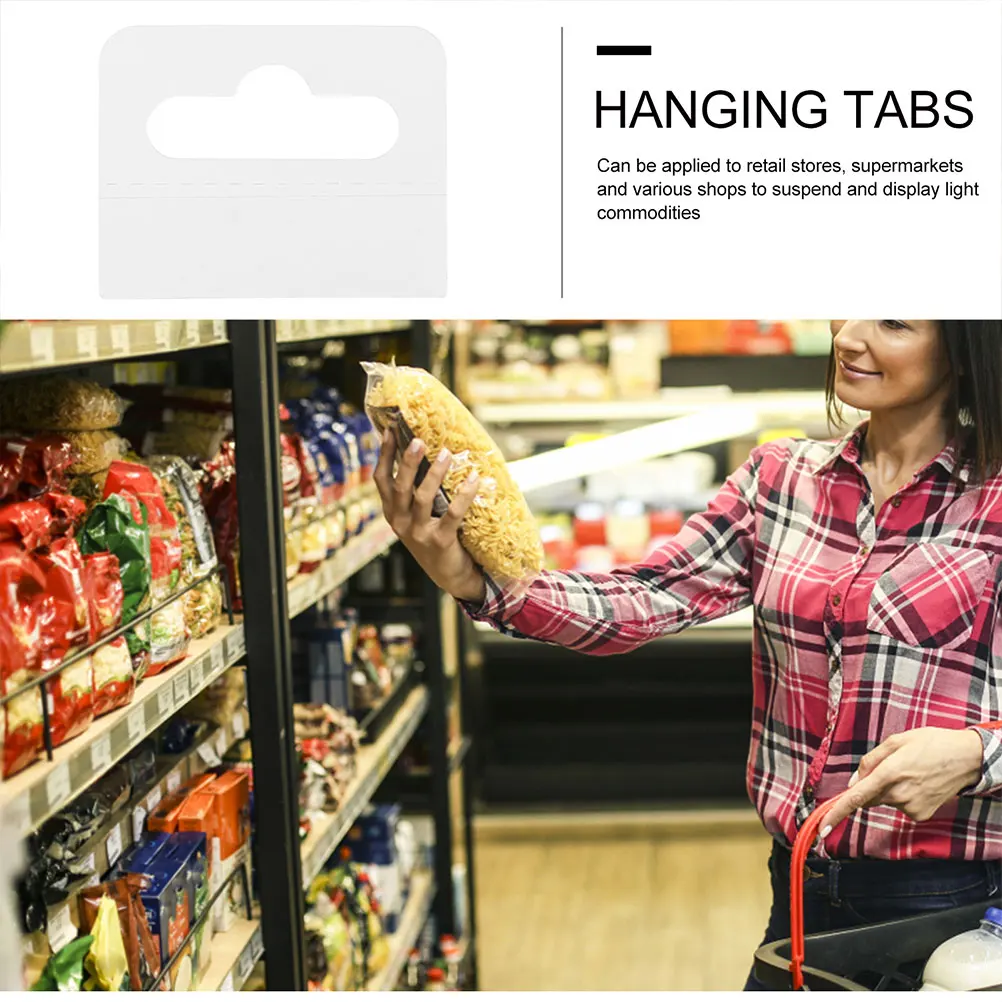 

100pcs PVC 45x50mm Transparent Slot Adhesive Hangers Retail Display Sticky Tabs for Hanging Home Hanger Tags Office