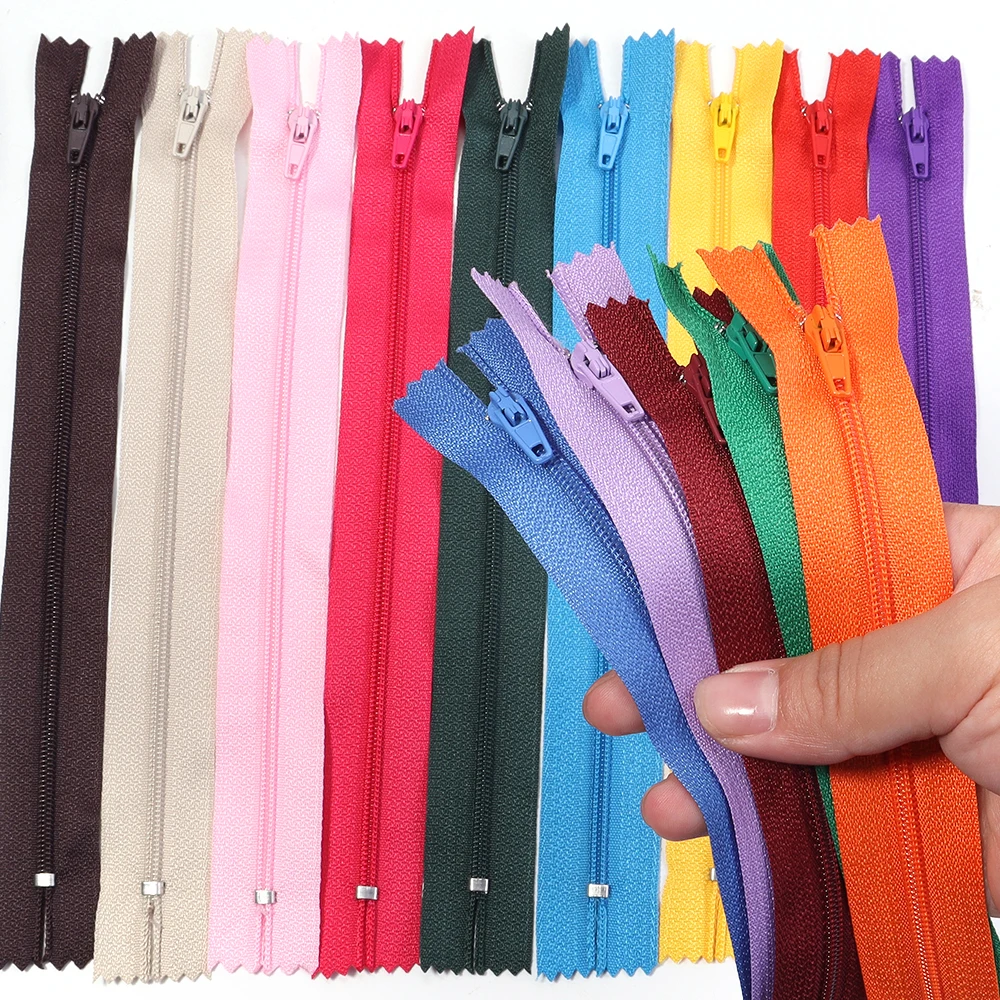 10 Piezas/Lote, Cierre de Cremallera de Nailon de 20 cm, Cierre Fino para Pantalones, para Manualidades, Ropa, Jeans, Accesorios de Costura