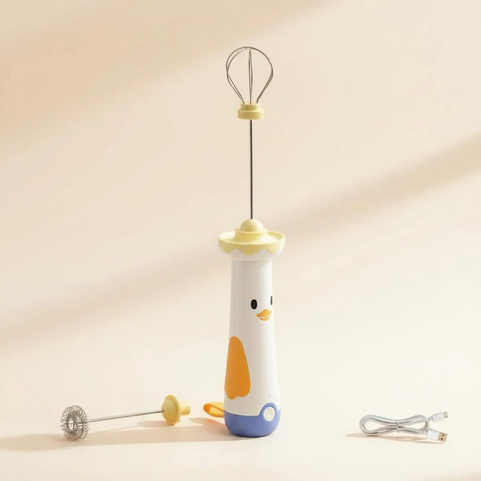 Cartoon Egg Whisk Beater Multi-Use Milk Frother Electric Whisk Long-Lasting Egg Whisk Beater Rust Resistant for Coffee Shop