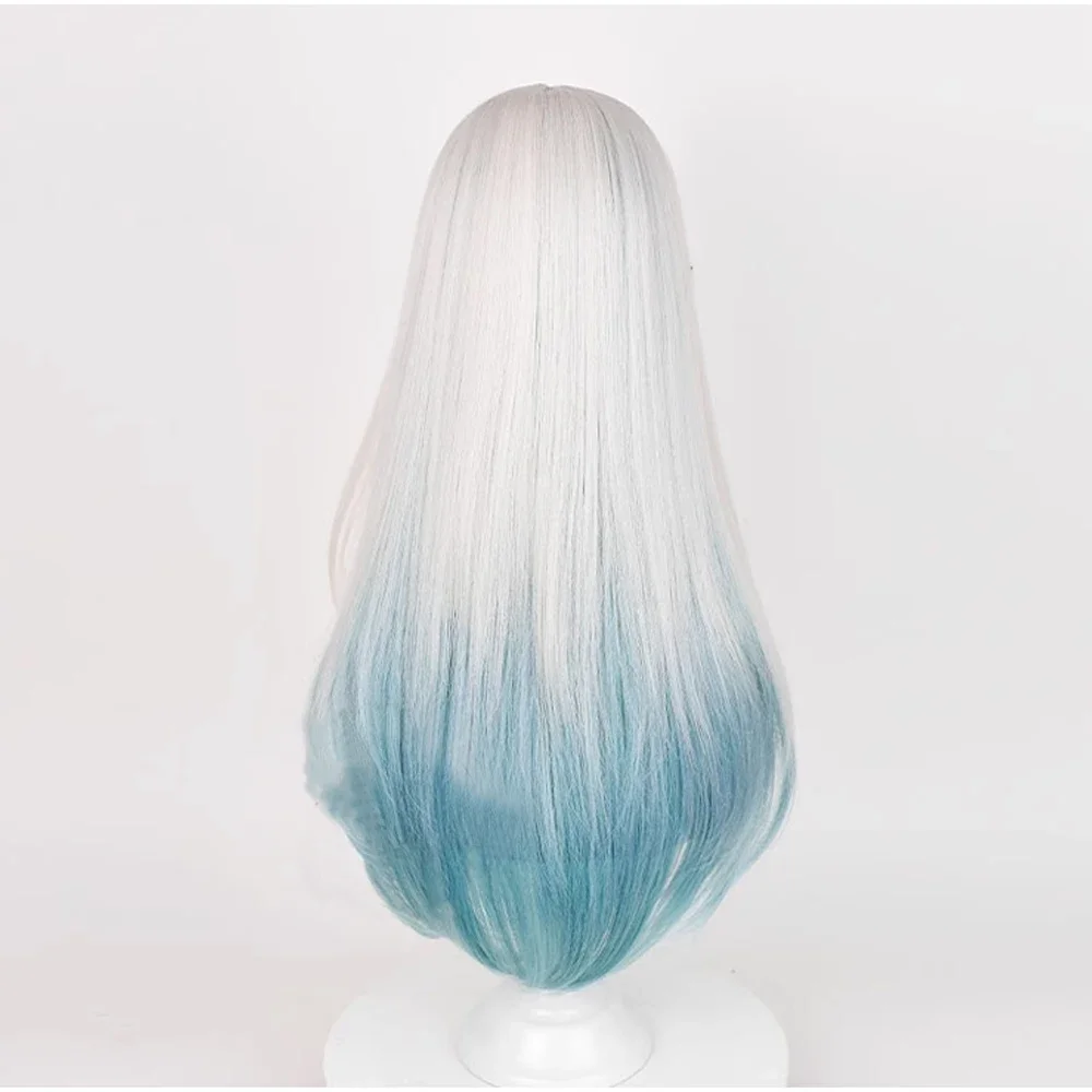 RANYU Honkai Star Rail Firefly Wig Synthetic Long Ombre Grey Green Blend Game Cosplay Women Hair Wig For Party