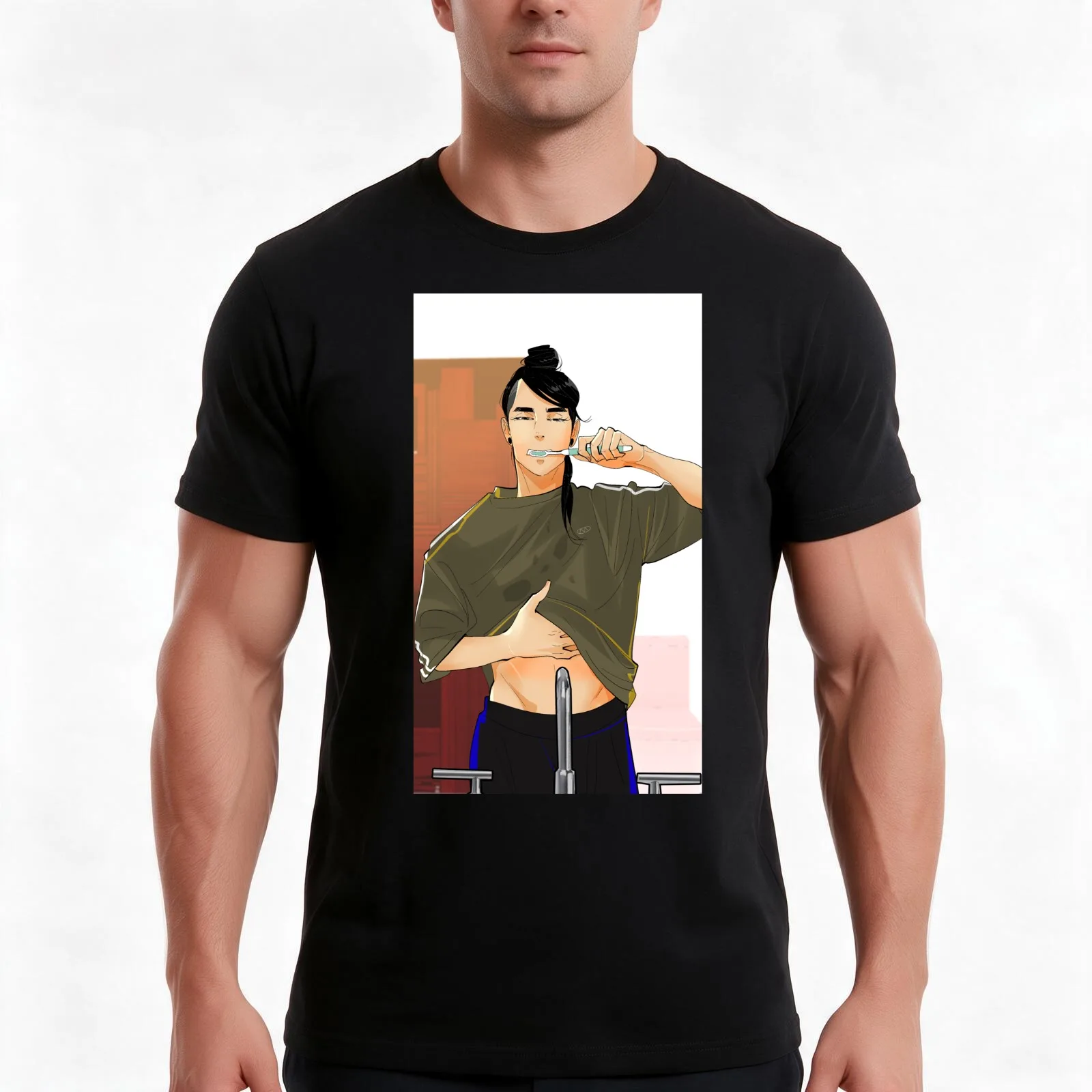 Mitsu DazedBlindfold Mashersan T-Shirt Summer Casual Cotton Tee Oversized Streetwear Tops Vintage Graphic Print 100% Cotton