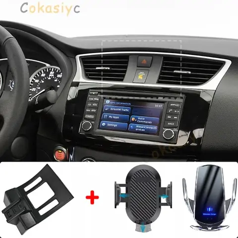 Supporto per telefono per auto per Nissan Sylphy B17 2012-2016 2017 2018 2019 Speciale staffa fissa Base di ricarica wireless Supporto per telefono per auto