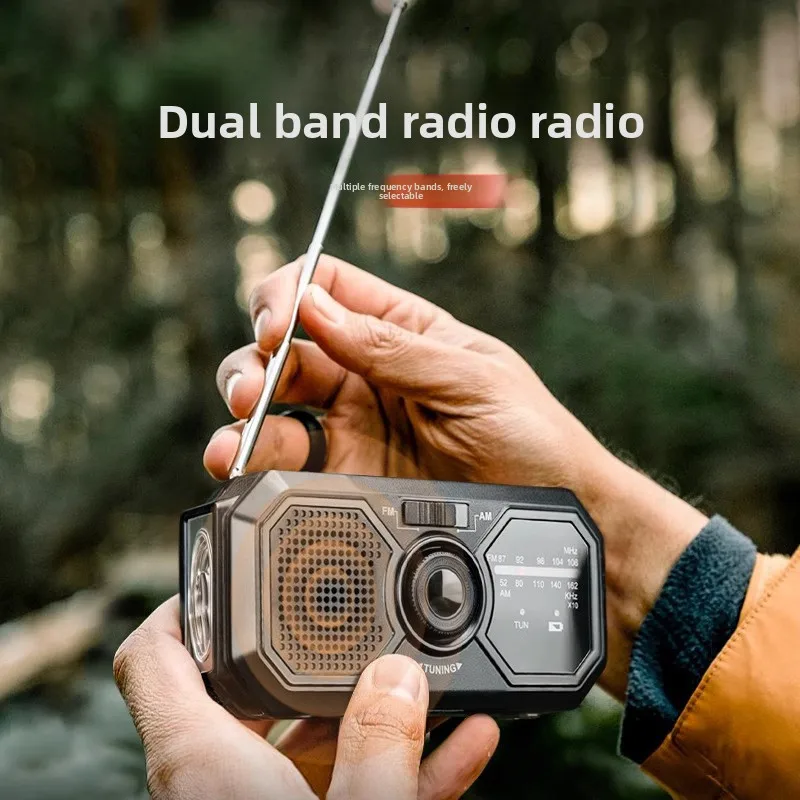 

Portable Solar Emergency Radio - Crank Dynamo AM/FM Radio with USB Phone Charger for Blackout Power Backup